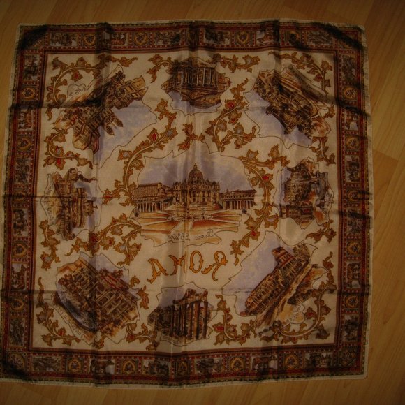 🇮🇹 Rome Italy Vintage 1960's Souvenir Scarf - Picture 7 of 8